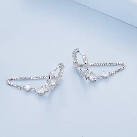 Pandora Style Exquisite Tassel Hoop Earrings - BSE822