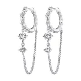 Pandora Style Exquisite Tassel Hoop Earrings - BSE822 Pandora Style Exquisite Tassel Hoop Earrings - BSE822