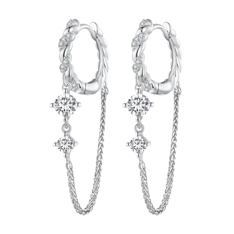 (image for) Pandora Style Exquisite Tassel Hoop Earrings - BSE822 - Product Image