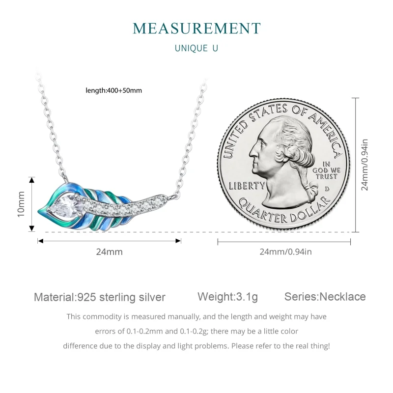 (image for) Pandora Style Feather Necklace - BSN346 - View 7