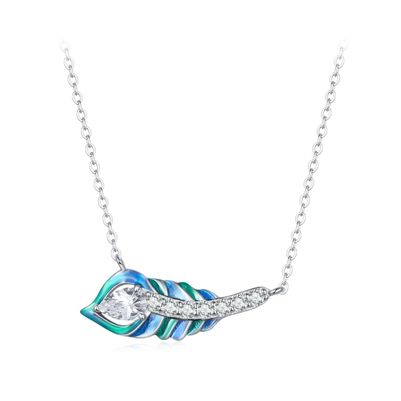 (image for) Pandora Style Feather Necklace - BSN346 - Product Image