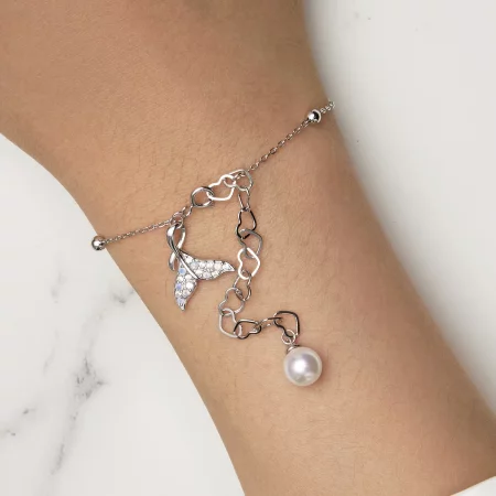 Pandora Style Fishtail Shell Beads Chain Bracelet - SCB257