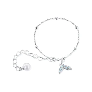 Pandora Style Fishtail Shell Beads Chain Bracelet - SCB257 (image for) Pandora Style Fishtail Shell Beads Chain Bracelet - SCB257