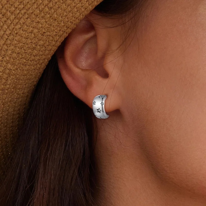 (image for) Pandora Style Flash Star Studs Earrings - BSE884 - View 6