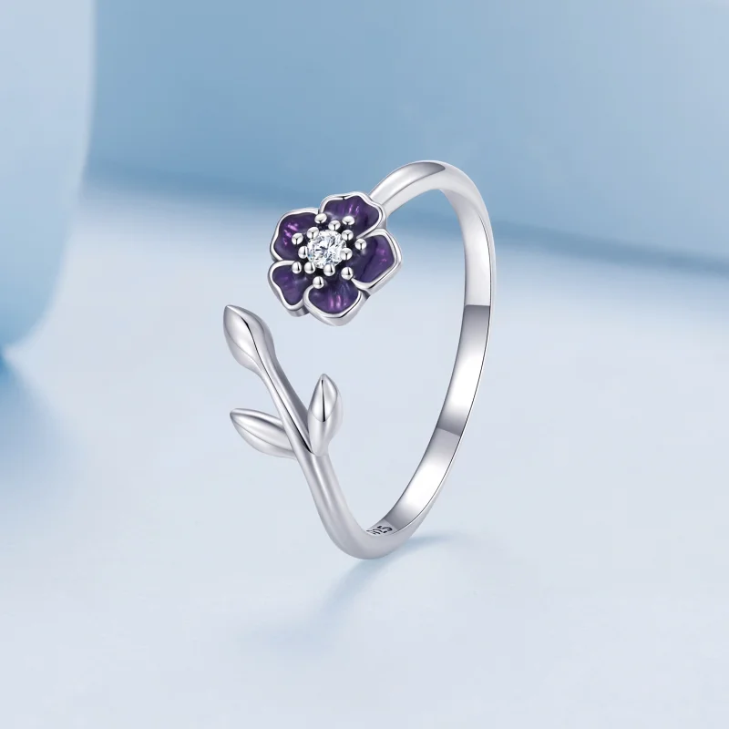 (image for) Pandora Style Flower Open Ring - BSR394 - View 2
