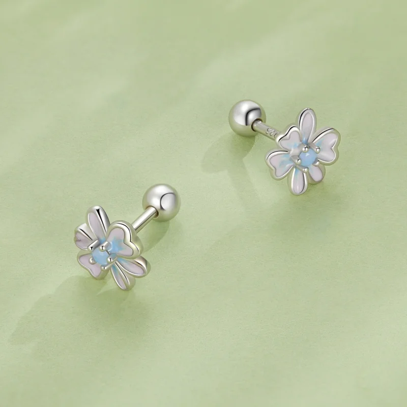 (image for) Pandora Style Flower Studs Earrings - SCE1572 - View 4