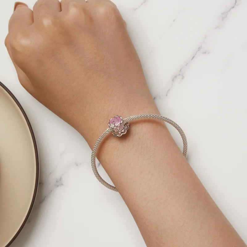 (image for) Pandora Style Flower Tea Cup Charm - SCC2563 - View 6