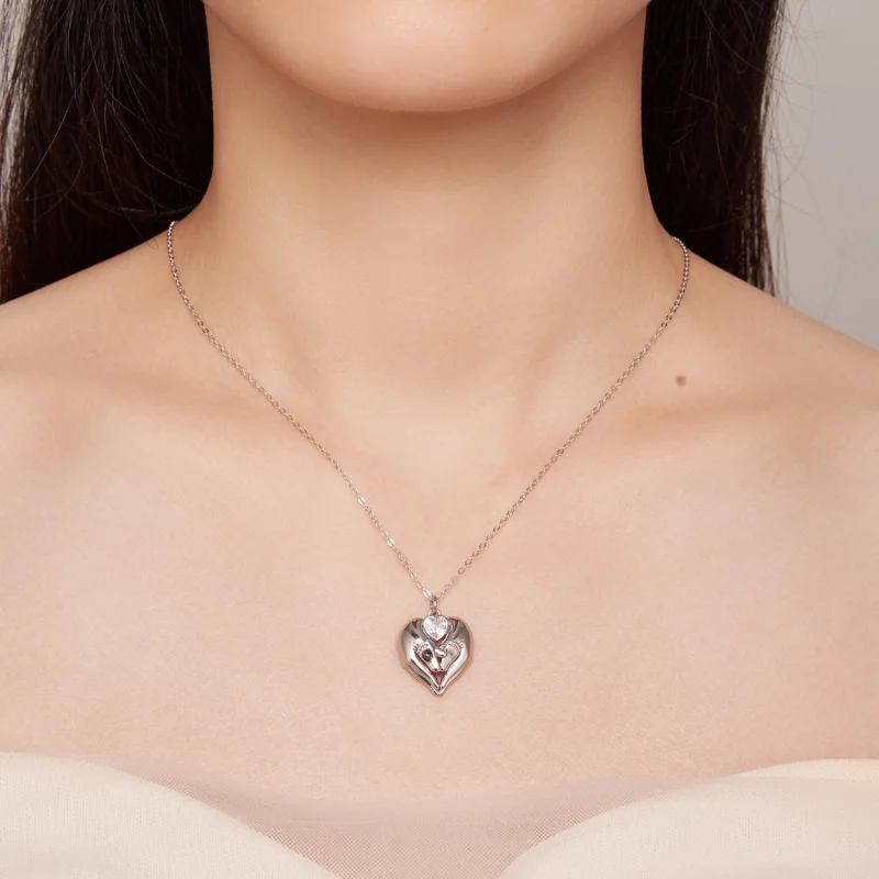 (image for) Pandora Style Footprint Necklace - SCN497 - View 6