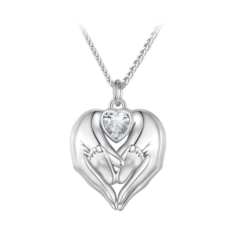 (image for) Pandora Style Footprint Necklace - SCN497 - Product Image