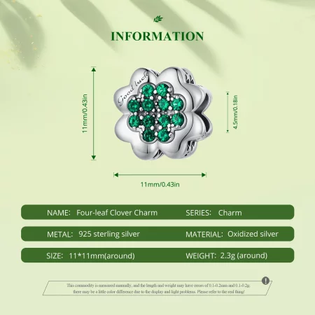 Pandora Style Four Leaf Clover Charm - SCC2604