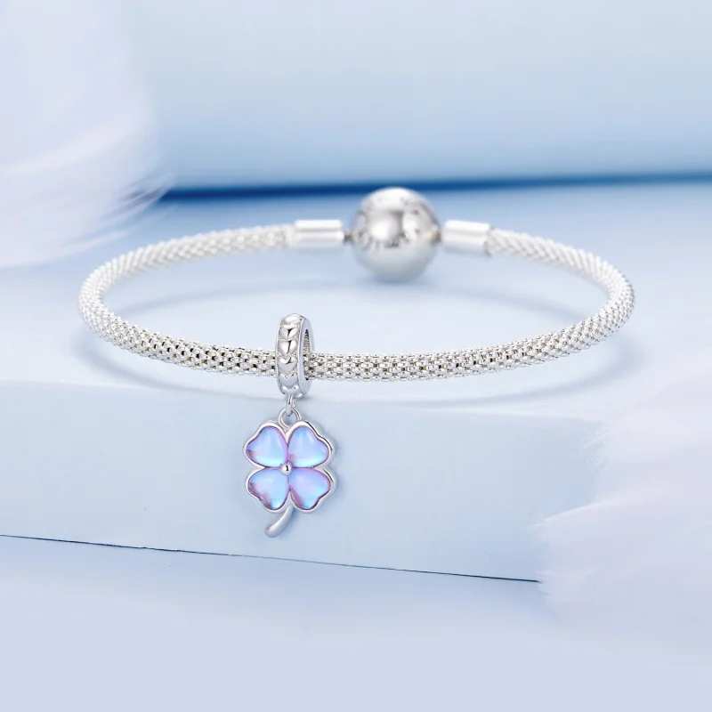 (image for) Pandora Style Four Leaf Clover Dangle - BSC899 - View 3