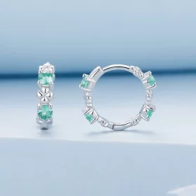 Pandora Style Four Leaf Clover Hoop Earrings - BSE826 Pandora Style Four Leaf Clover Hoop Earrings - BSE826