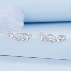 Pandora Style Four Leaf Clover Long Stud Earrings - BSE819 Pandora Style Four Leaf Clover Long Stud Earrings - BSE819