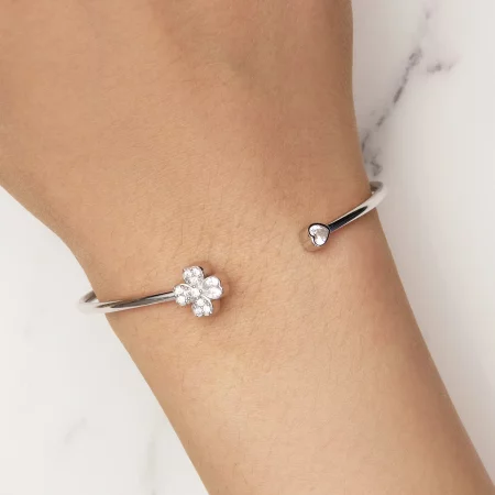 Pandora Style Four Leaf Clover Open Bangle - BSB134