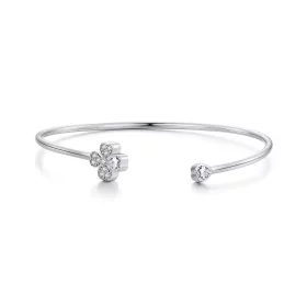 Pandora Style Four Leaf Clover Open Bangle - BSB134 Pandora Style Four Leaf Clover Open Bangle - BSB134