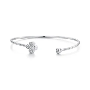 (image for) Pandora Style Four Leaf Clover Open Bangle - BSB134