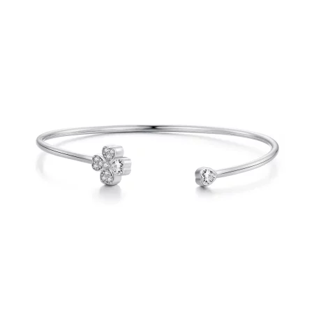 Pandora Style Four Leaf Clover Open Bangle - BSB134 Pandora Style Four Leaf Clover Open Bangle - BSB134