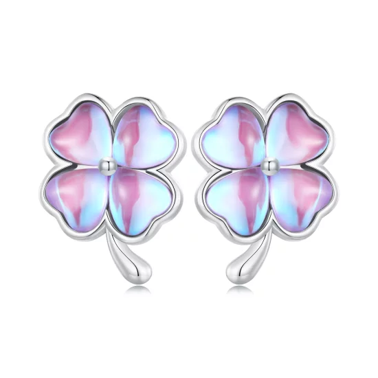 Pandora Style Four Leaf Clover Studs Earrings - BSE914