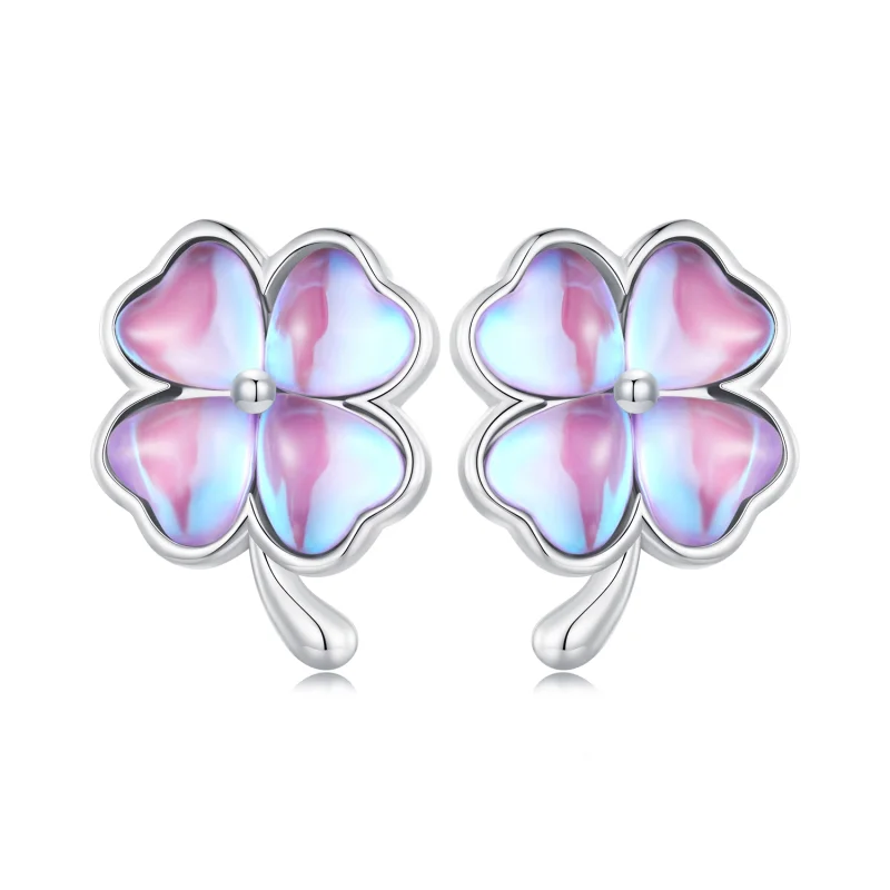 (image for) Pandora Style Four Leaf Clover Studs Earrings - BSE914 - Product Image