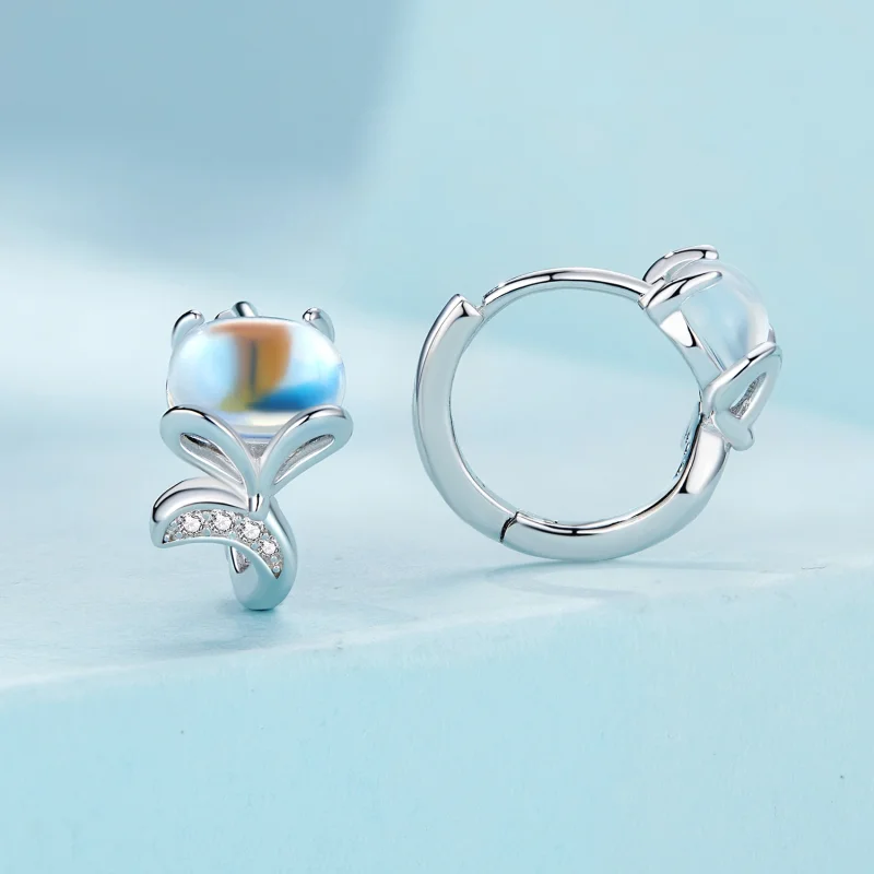 (image for) Pandora Style Fox Hoop Earrings - SCE1582 - View 2