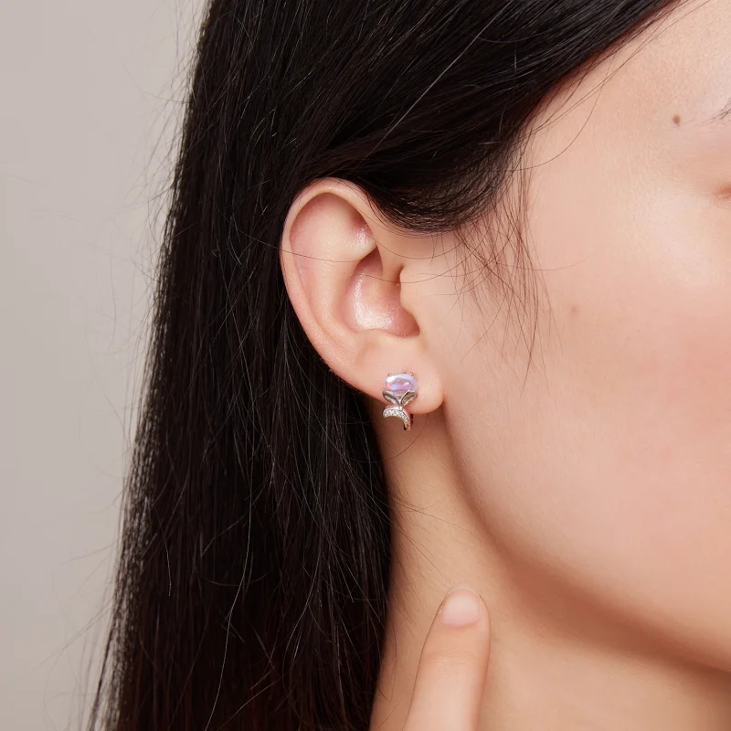 (image for) Pandora Style Fox Hoop Earrings - SCE1582 - View 7