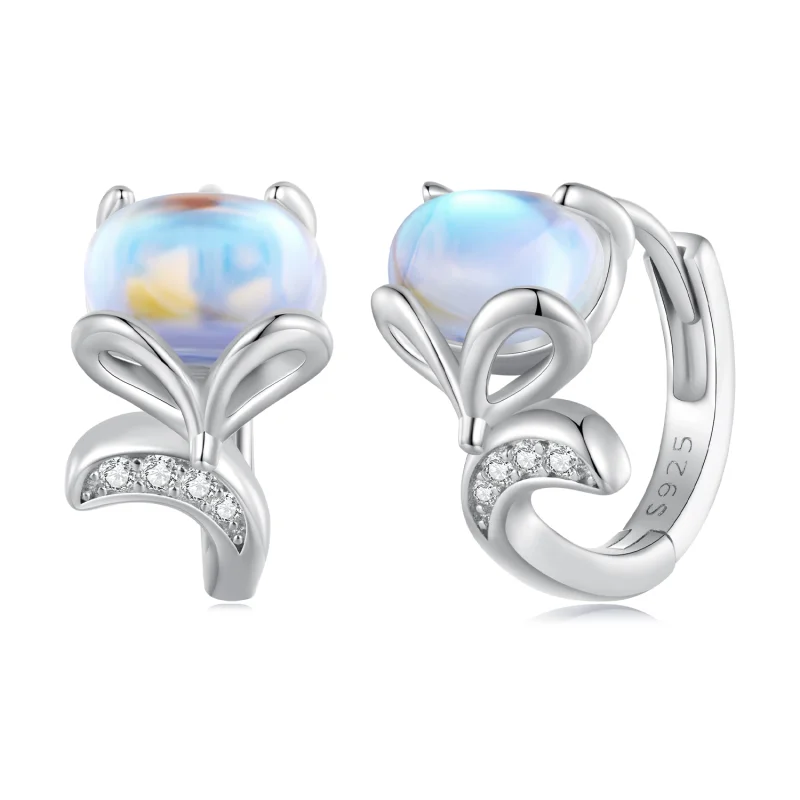 (image for) Pandora Style Fox Hoop Earrings - SCE1582 - View 8