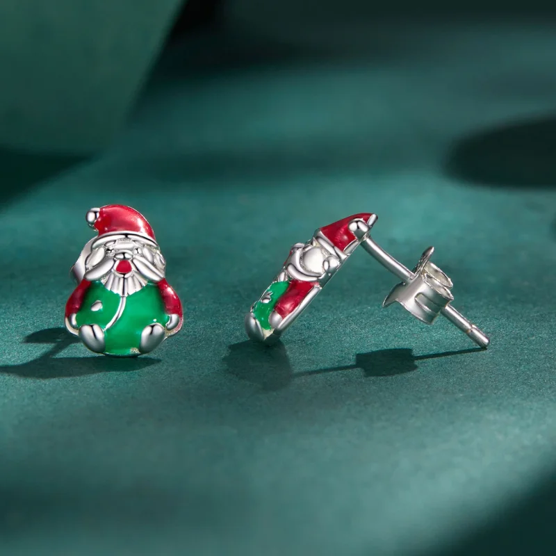 (image for) Pandora Style Glow-In-The-Dark Christmas Studs Earrings - BSE918 - View 3