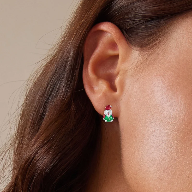 (image for) Pandora Style Glow-In-The-Dark Christmas Studs Earrings - BSE918 - View 5