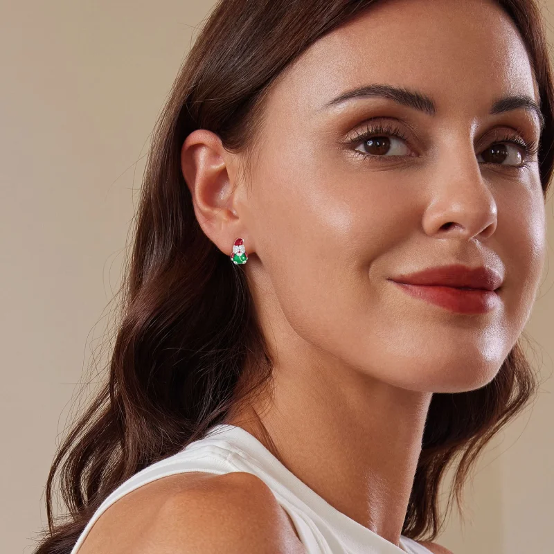 (image for) Pandora Style Glow-In-The-Dark Christmas Studs Earrings - BSE918 - View 6