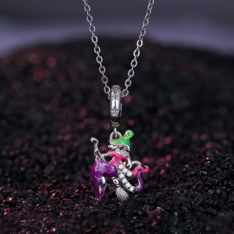 (image for) Pandora Style Glow-in-the-dark witch Dangle - SCC2608 - View 2