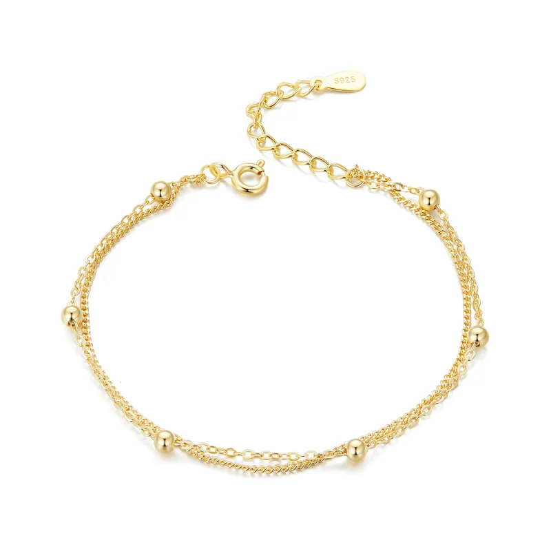 (image for) Pandora Style Golden Bead Chain Bracelet - SCB131-B - Product Image