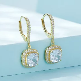 Pandora Style Golden Bright Time Dangle Earrings - SCE520-B Pandora Style Golden Bright Time Dangle Earrings - SCE520-B