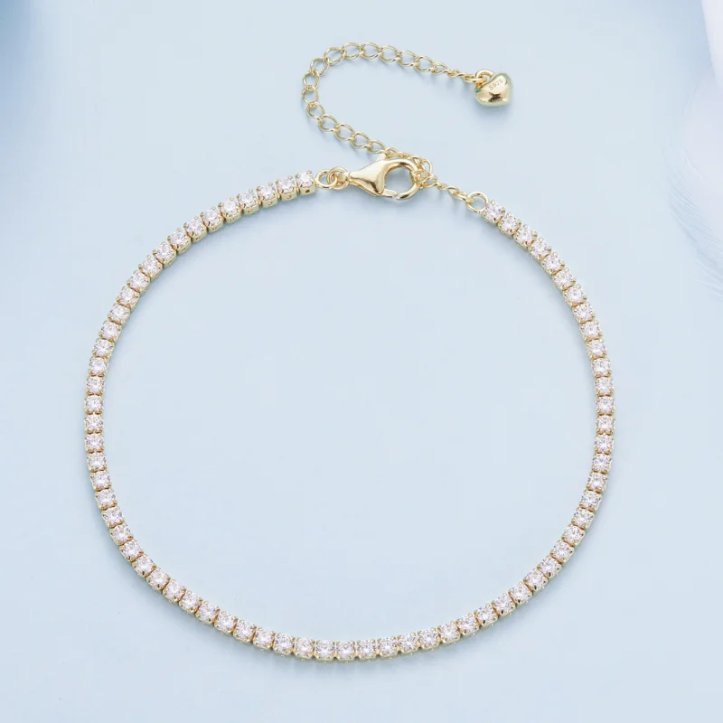 (image for) Pandora Style Golden Exquisite Zircon Chain Bracelet - BSB097-B - View 5