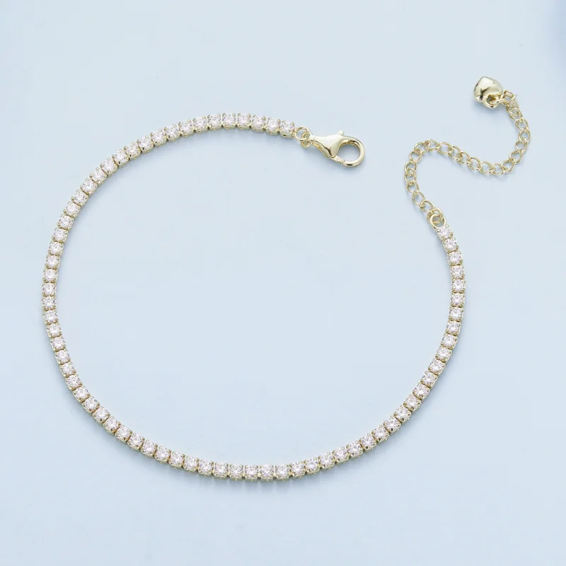 (image for) Pandora Style Golden Exquisite Zircon Chain Bracelet - BSB097-B - View 6