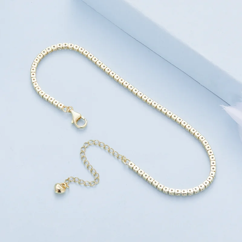 (image for) Pandora Style Golden Exquisite Zircon Chain Bracelet - BSB097-B - View 7