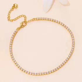 Pandora Style Golden Exquisite Zircon Chain Bracelet - BSB097-B Pandora Style Golden Exquisite Zircon Chain Bracelet - BSB097-B