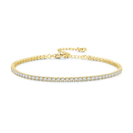 Pandora Style Golden Exquisite Zircon Chain Bracelet - BSB097-B