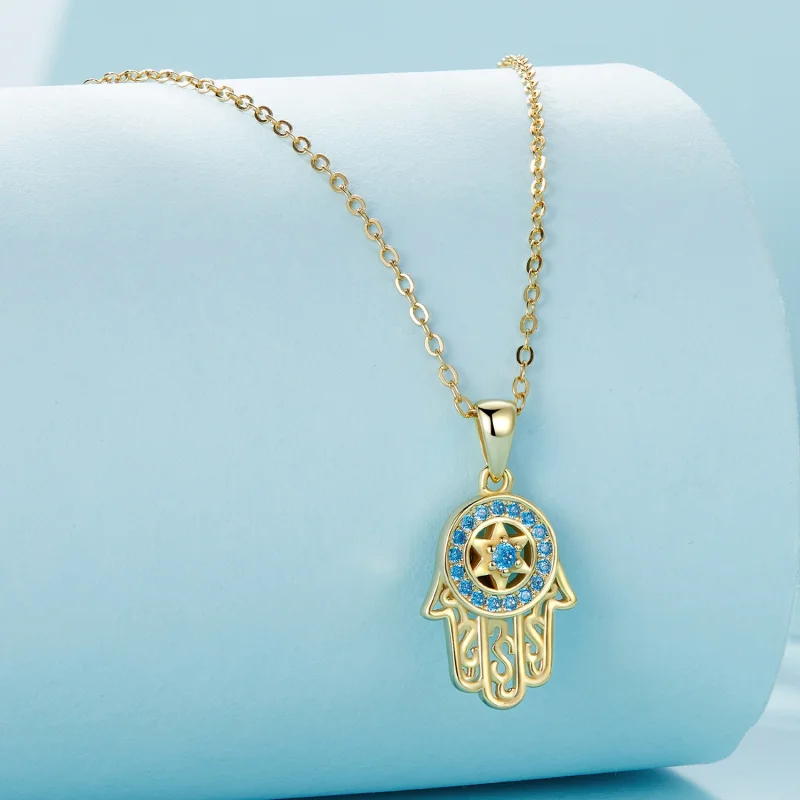 (image for) Pandora Style Golden Fatima's Guardian Necklace - SCN264-B - View 3