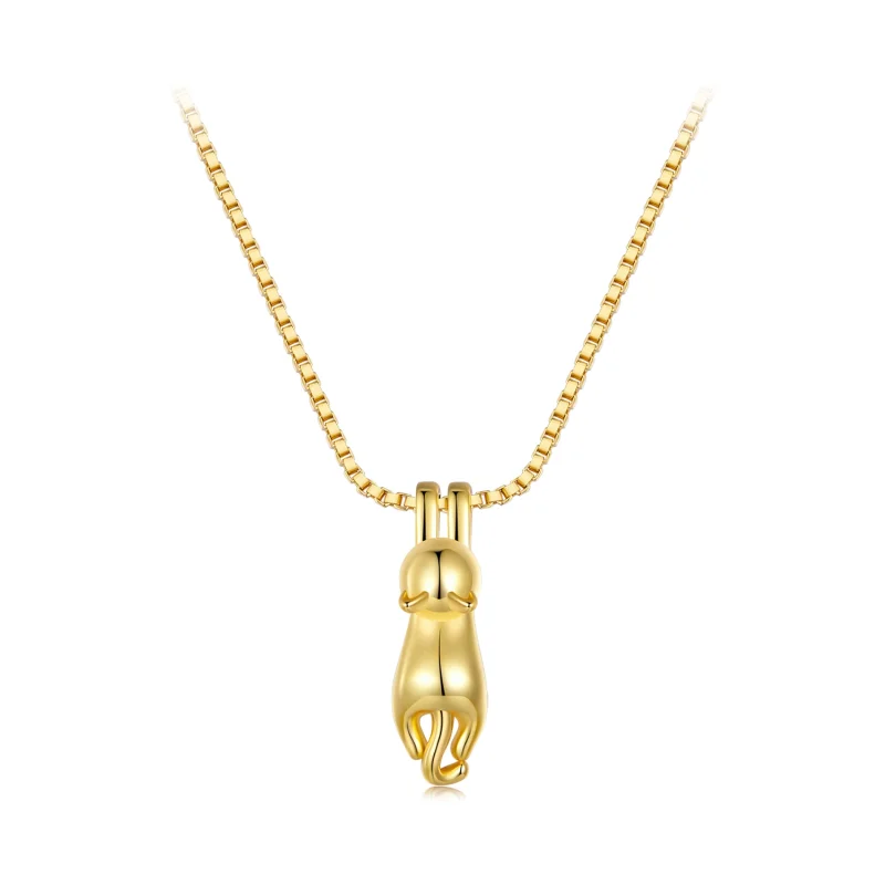 (image for) Pandora Style Golden Kitten Necklace - SCN032-B - Product Image