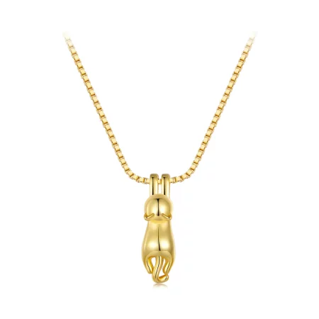 Pandora Style Golden Kitten Necklace - SCN032-B