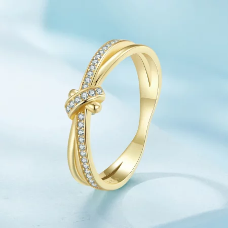 Pandora Style Golden Knot Ring - SCR896-B