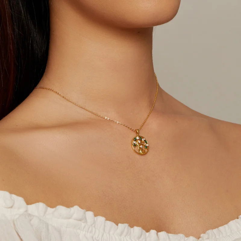 (image for) Pandora Style Golden Life Tree Necklace - SCN094-B - View 5