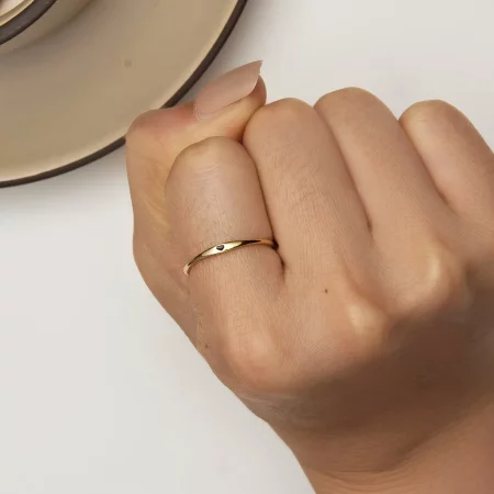 Pandora Style Golden Love Heart Ring - SCR468-B