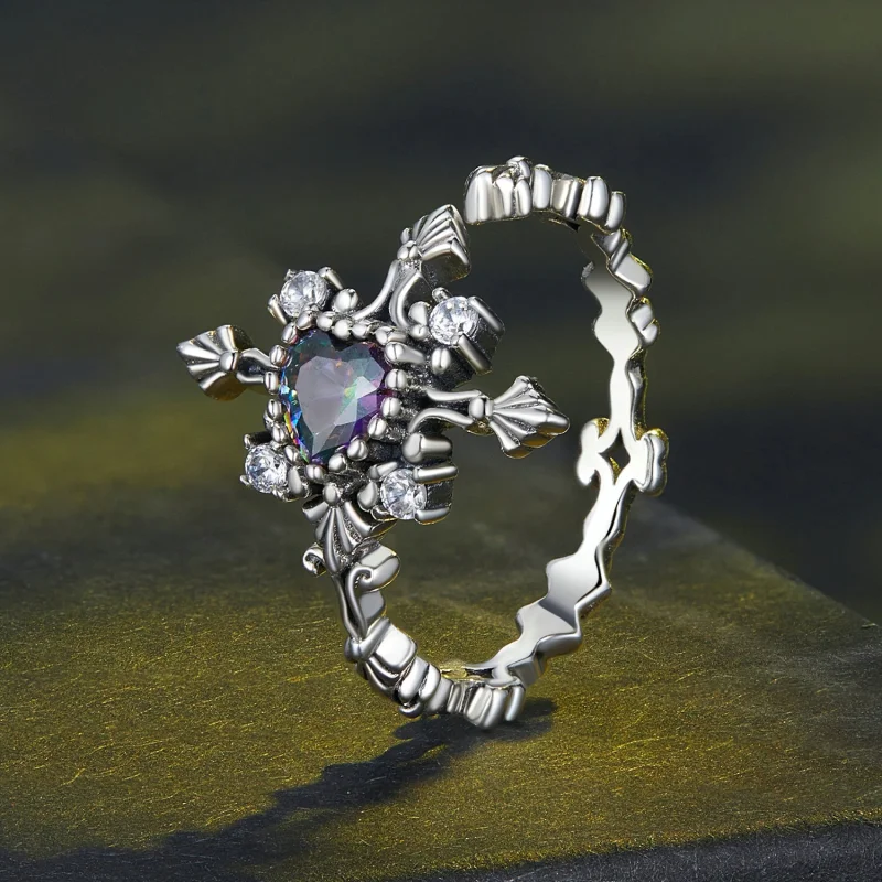 (image for) Pandora Style Halloween Cross Open Ring - BSR482-E - View 2