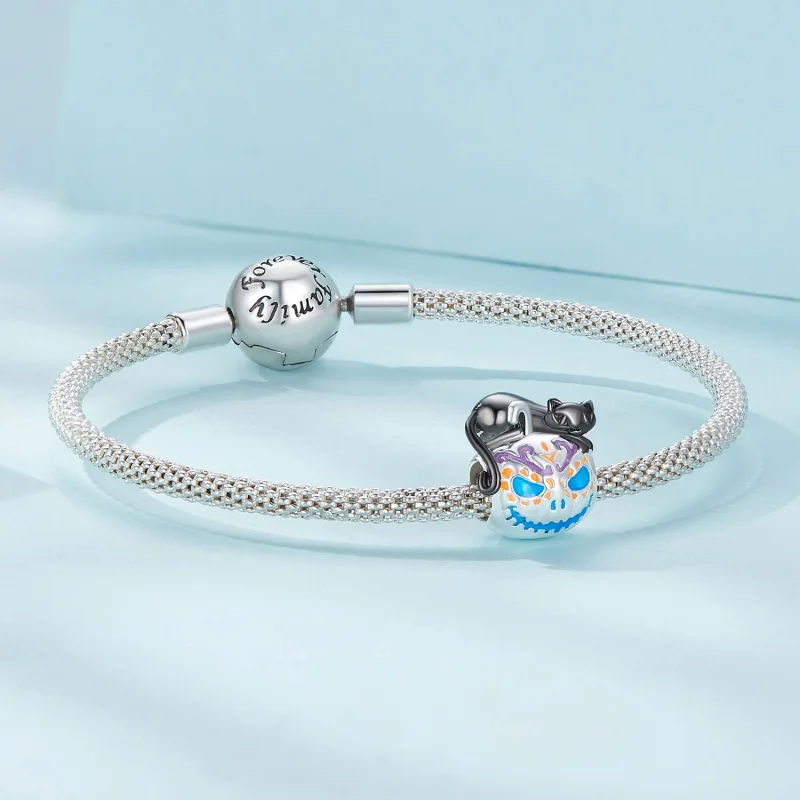 (image for) Pandora Style Halloween Jack-O-Lantern Charm - SCC2626 - View 5