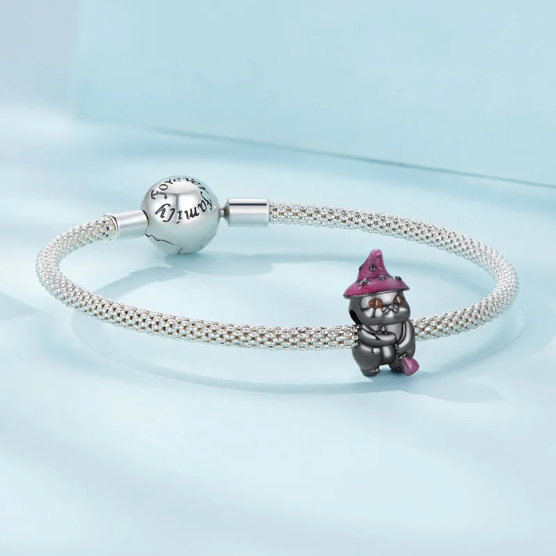 (image for) Pandora Style Halloween Witch Cat Charm - SCC2625 - View 5