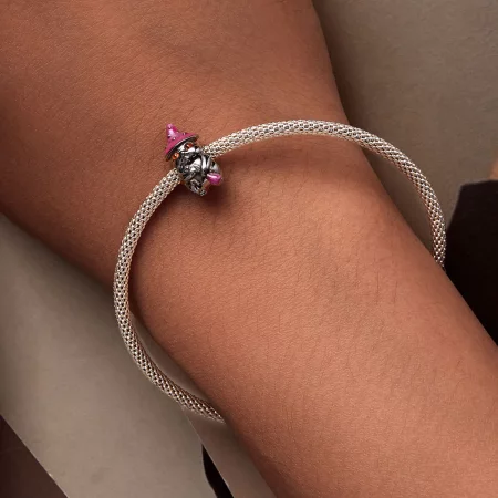 Pandora Style Halloween Witch Cat Charm - SCC2625