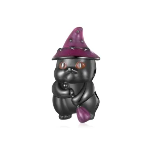 (image for) Pandora Style Halloween Witch Cat Charm - SCC2625
