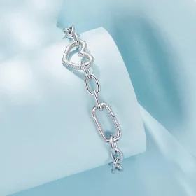 Pandora Style Heart Chain Bracelet - SCB258 Pandora Style Heart Chain Bracelet - SCB258