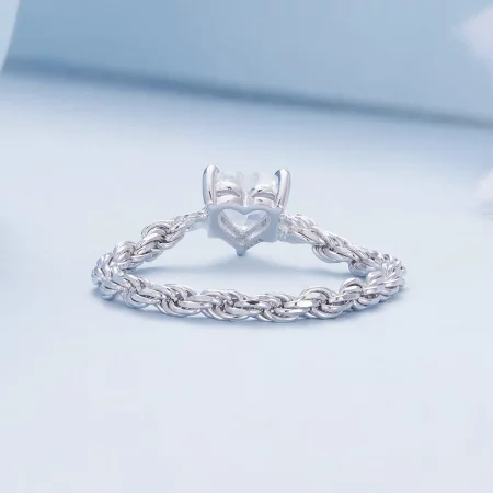 Pandora Style Heart Chain Ring - BSR410